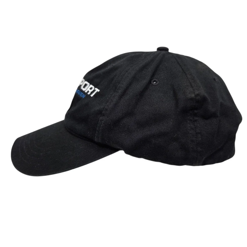 Vintage 90's Polo Sport Ralph Lauren Hat Mens Black Embroidered Flag Strapback